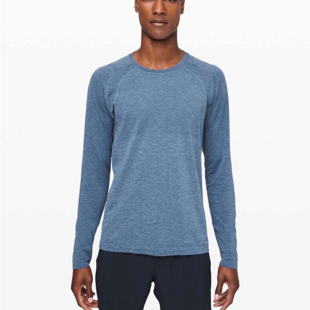 Lululemon Metal Vent Tech Long Sleeve Mens Midnight Shadow Tempest Blue Sz L